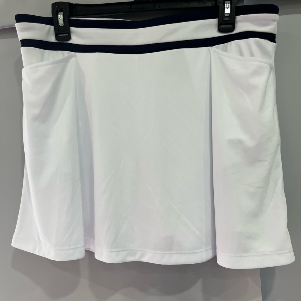 Women's White Mini Skirt with‎ Navy Trim